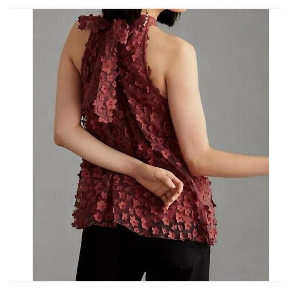 B3 Eva Franco Floral Halter Top In Red Medium